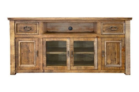 2 Drawer 4 Doors 70" TV Stand - Two Tone Light Brown