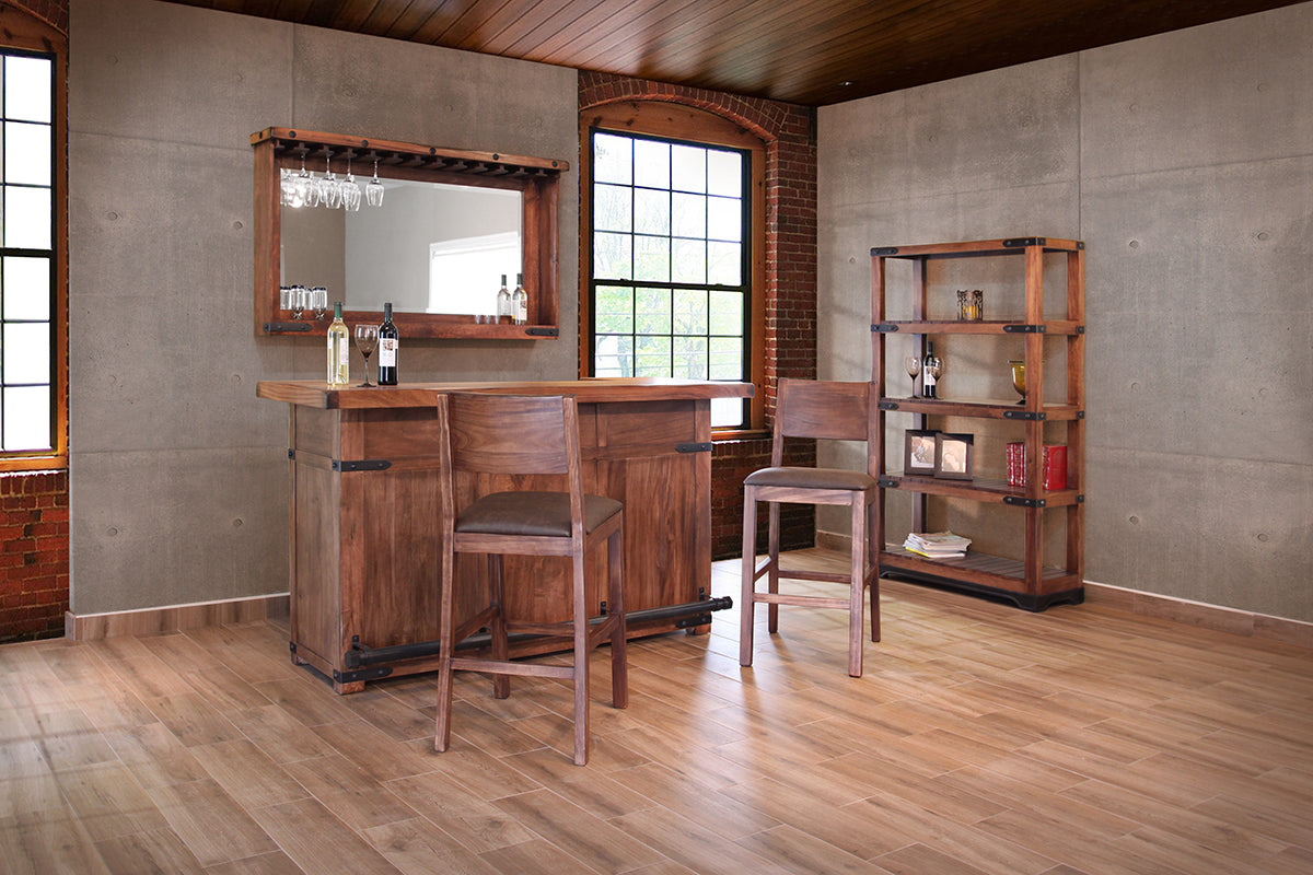 2 Drawer 2 Door Bar Base - Cinnamon Brown