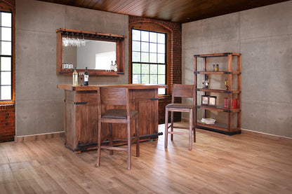2 Drawer 2 Door Bar Base - Cinnamon Brown