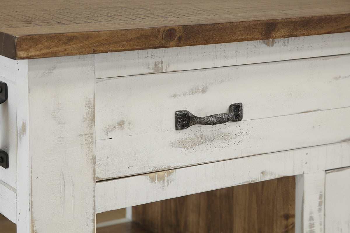 2 Drawer 2 Door Bar - Antiqued White