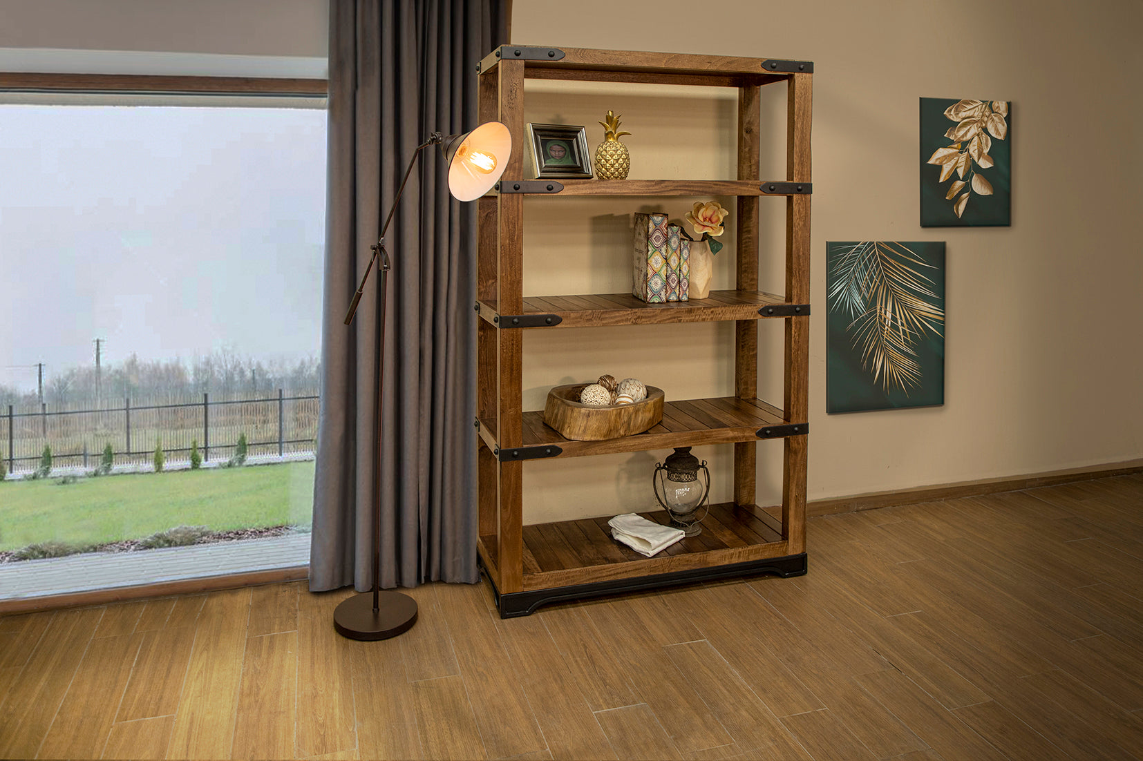 4 Shelves 70" Bookcase - Cinnamon Brown