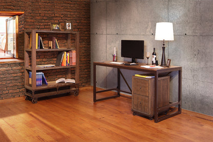 2 Drawer File Cabinet - Brown & Golden Undertones