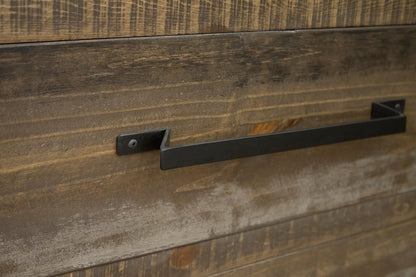 2 Drawer 2 Doors Server - Two Tone Gray & Brown