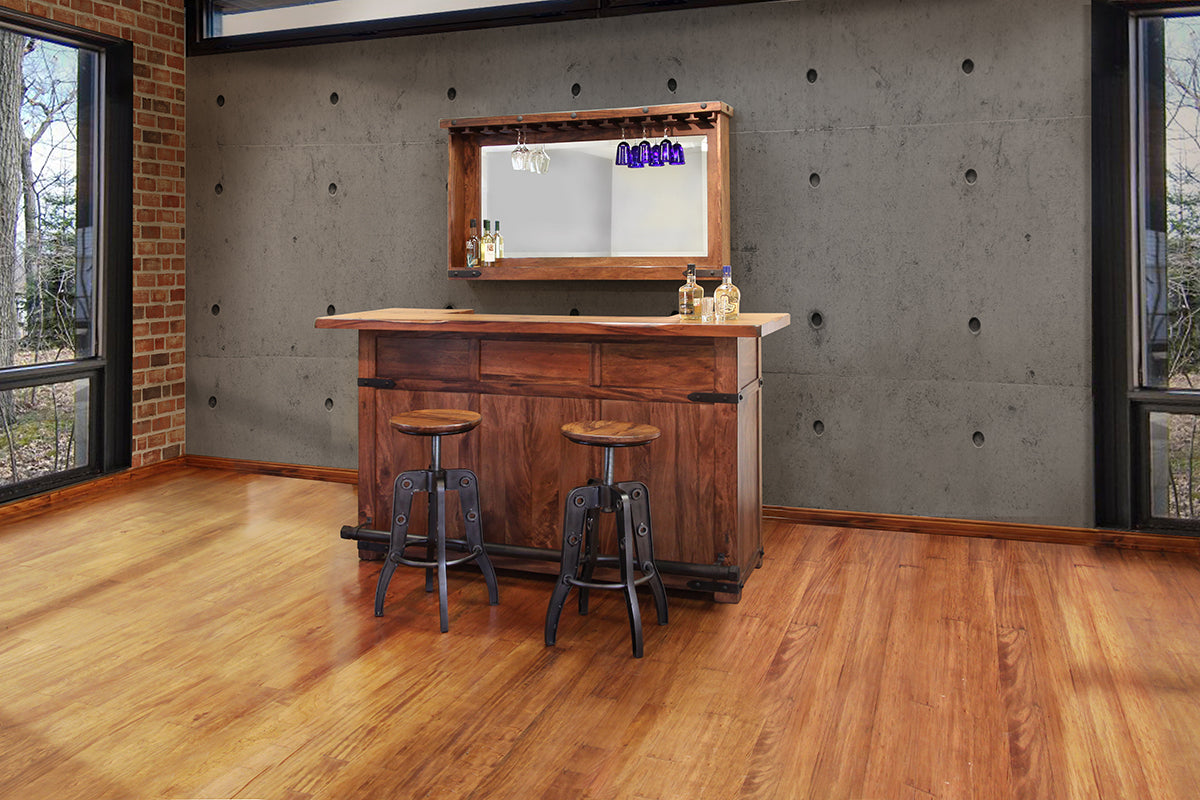 2 Drawer 2 Door Bar Base - Cinnamon Brown