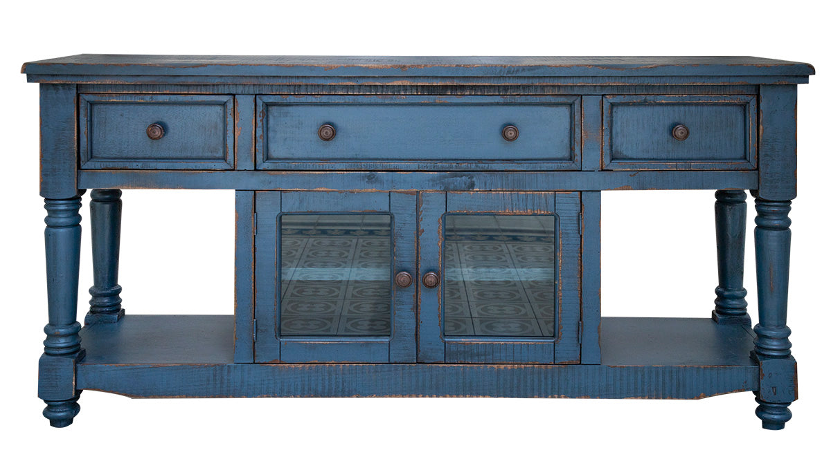 3 Drawer 2 Doors 70" TV Stand - Dark Blue