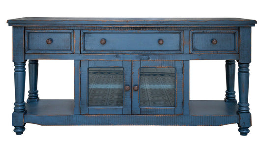 3 Drawer 2 Doors 70" TV Stand - Dark Blue