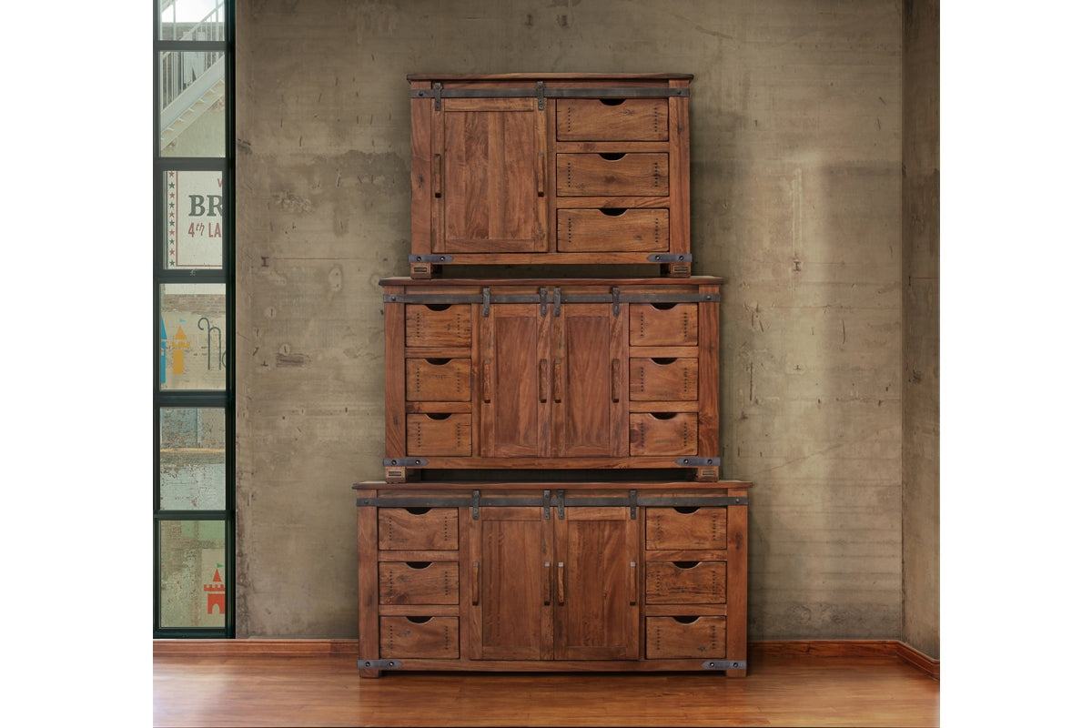 3 Drawer 1 Door 50" TV Stand - Cinnamon Brown
