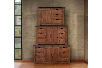 3 Drawer 1 Door 50" TV Stand - Cinnamon Brown