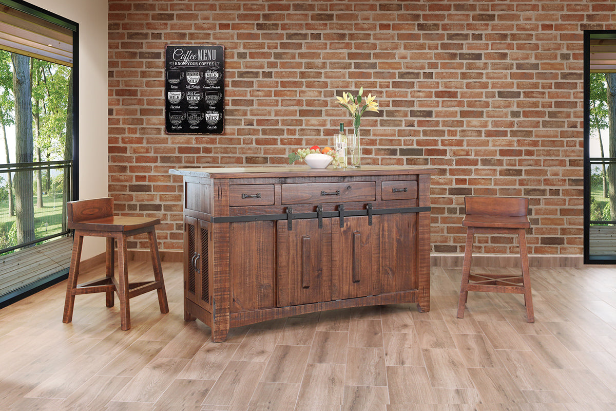 24" Wooden Stool - Dep Brown