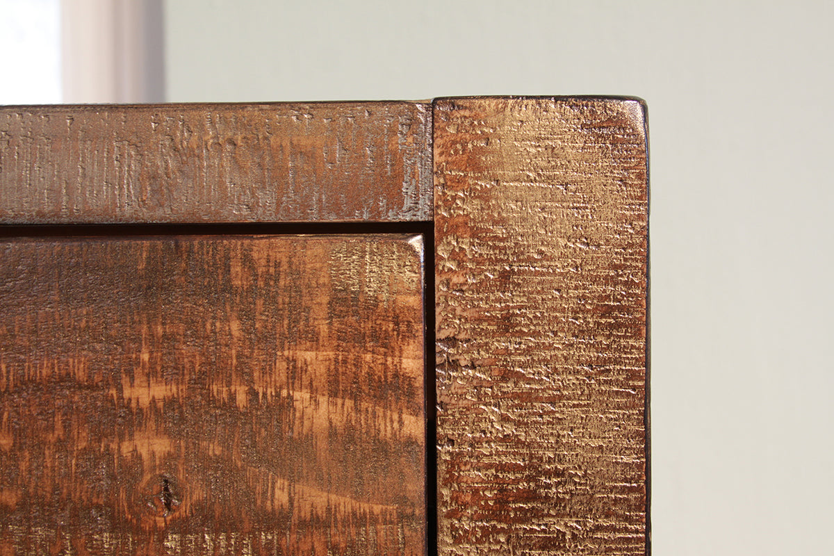 1 Drawer Chairside Table - Brown & Golden Undertones