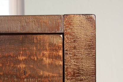 1 Drawer Chairside Table - Brown & Golden Undertones
