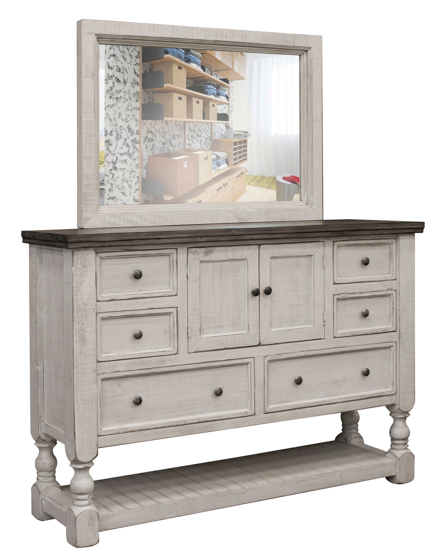 Mirror - Antiqued Ivory