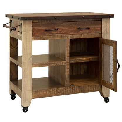1 Drawer, 1 Mesh Door Kitchen Island - Multicolor