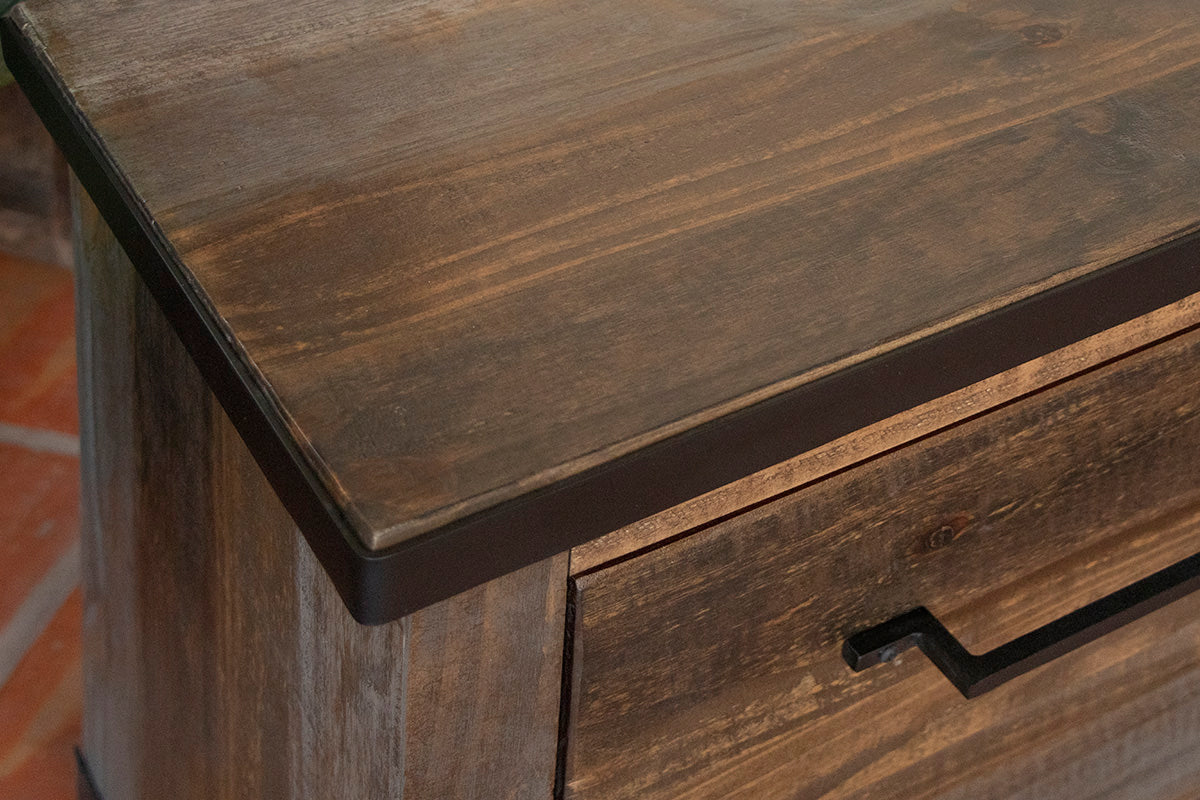 2 Drawer Nightstand - Gray & Brown