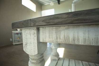 End Table - Antiqued Ivory & Weathered Gray