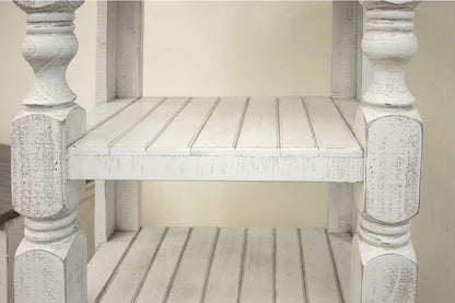 2 Door Bookcase Pier for Wall Unit - Antiqued Ivory & Weathered Gray