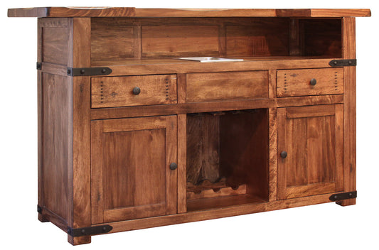 2 Drawer 2 Door Bar Base - Cinnamon Brown