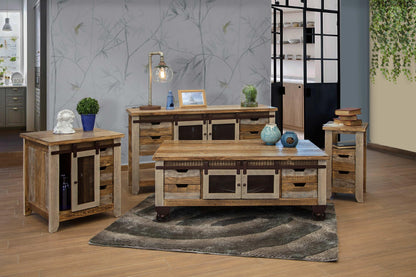 3 Drawer 1 Door End Table - Multicolor