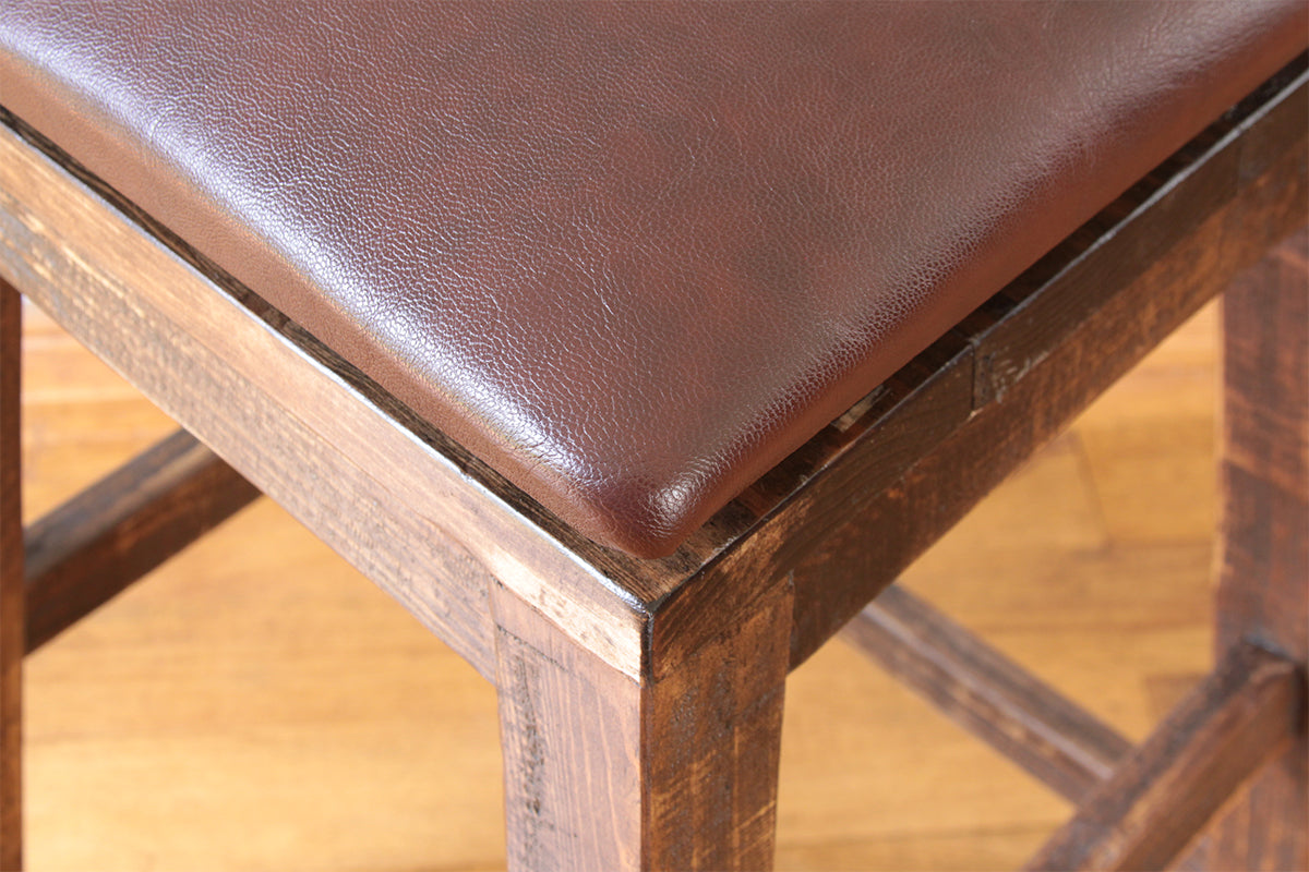 Faux Leather Seat 30" Swivel Stool - Brown