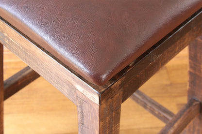 Faux Leather Seat 30" Swivel Stool - Brown