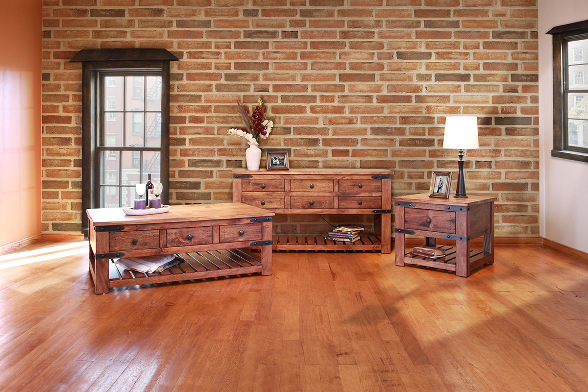 1 Drawer Chairside Table - Cinnamon Brown
