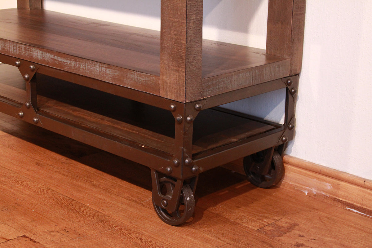 4 Shelves 70" Bookcase - Brown & Golden Undertones