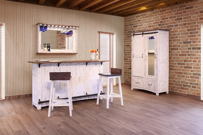 2 Drawer 2 Door Bar - Antiqued White