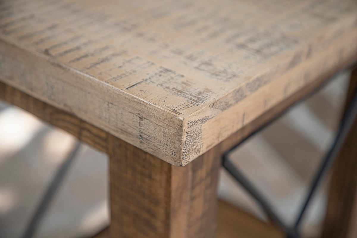 1 Drawer End Table - Brown & Light Brown Antiqued