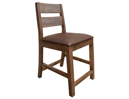 Faux Leather Seat 30" Barstool - Multicolor