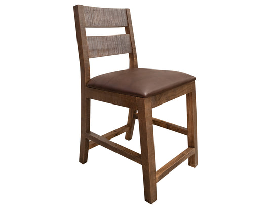 Faux Leather Seat 30" Barstool - Multicolor