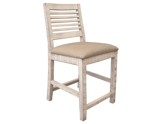 Upholstered Seat 24" Barstool - Antiqued Ivory