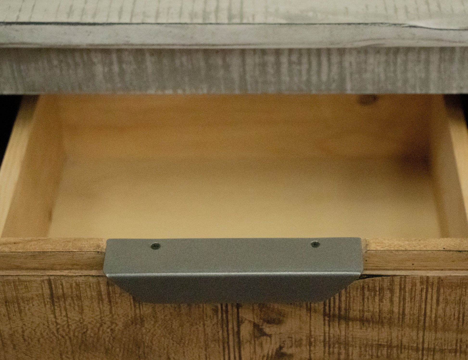 3 Drawer 4 Door Console - Honey Brown & Light Gray