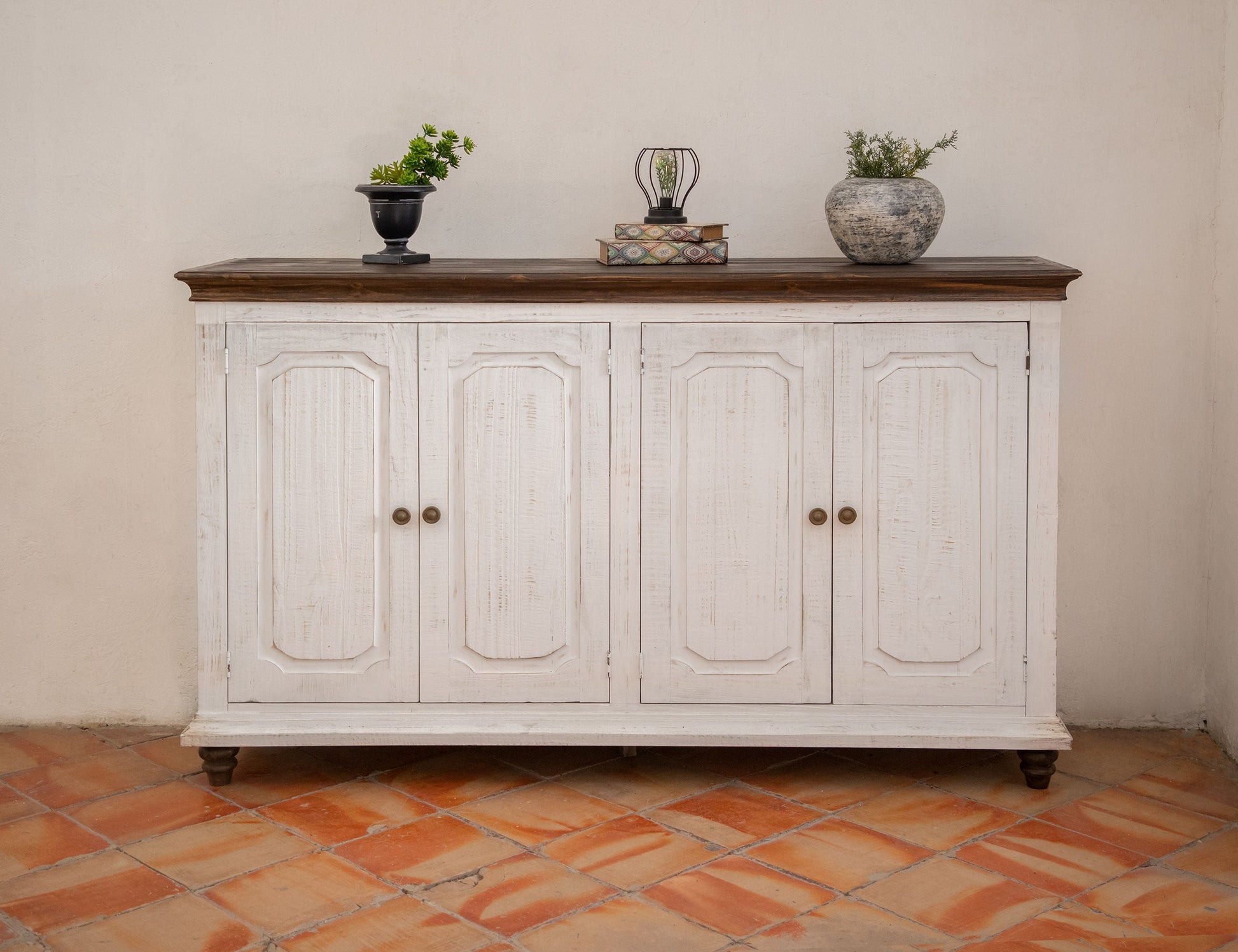 4 Doors Console - White