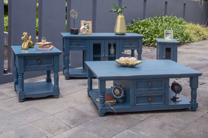 1 Door Chairside Table - Dark Blue