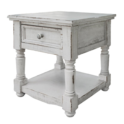 1 Drawer End Table - Antique White