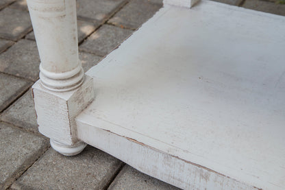 1 Door Chairside Table - Antique White