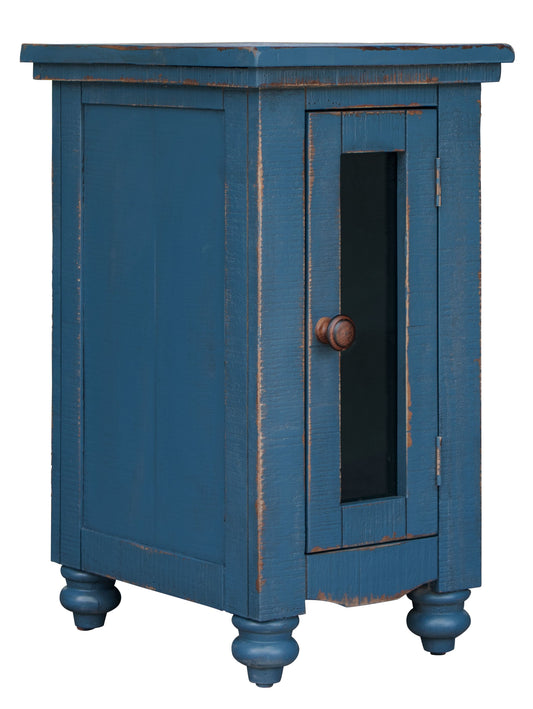 1 Door Chairside Table - Dark Blue