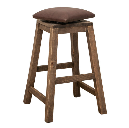 Faux Leather Seat 30" Swivel Stool - Brown