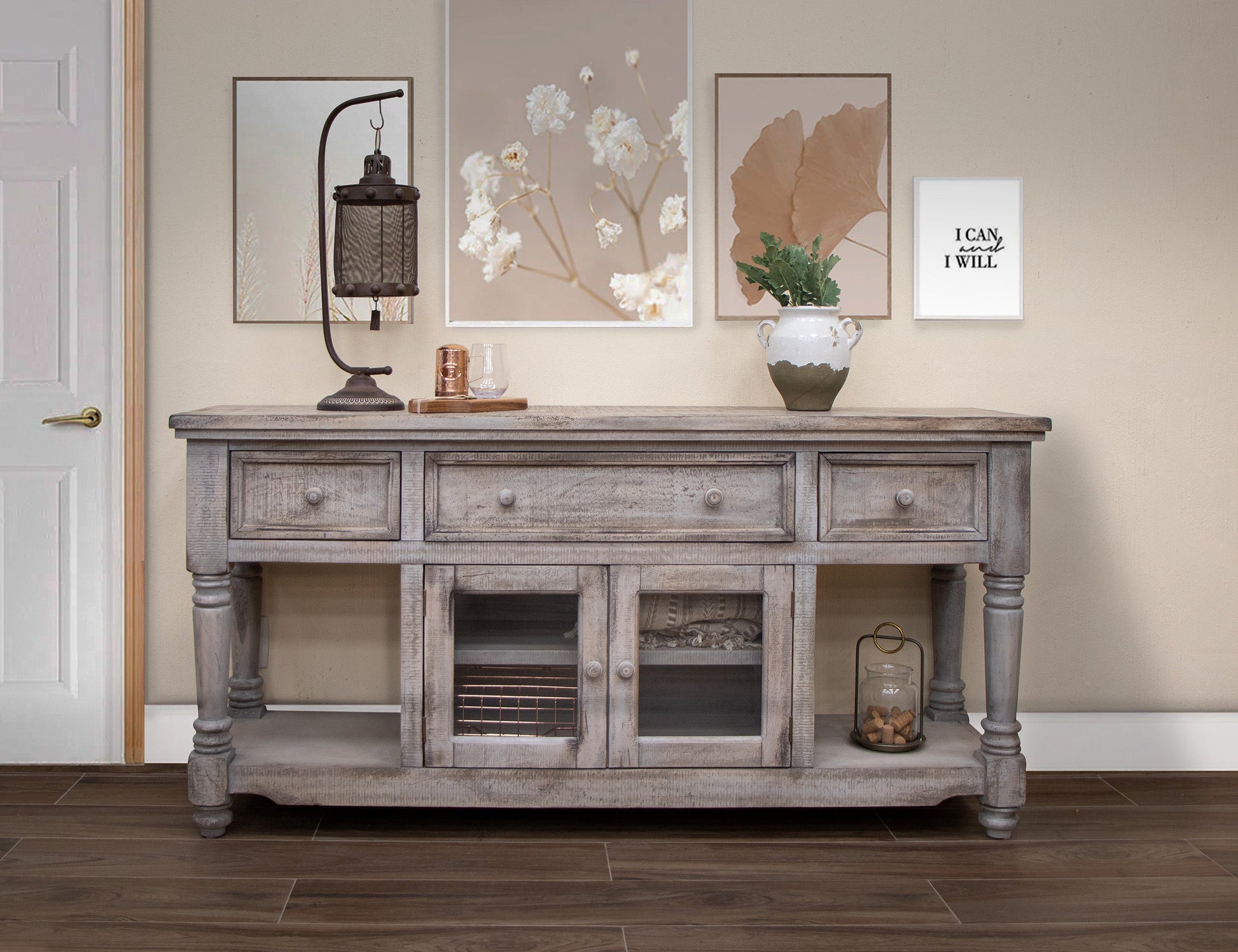 3 Drawer 2 Doors 70" TV Stand - Drift Sand
