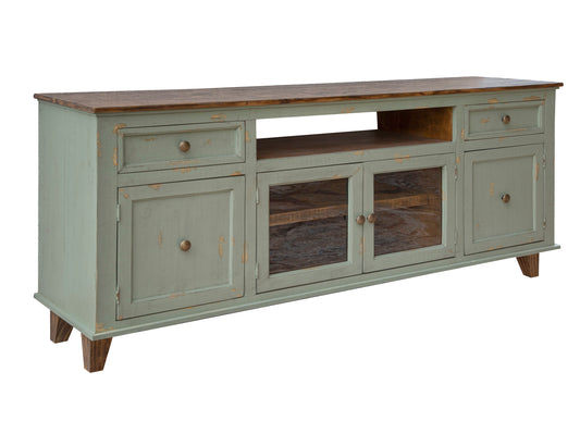 2 Drawers 4 Doors, Console - Sage Green