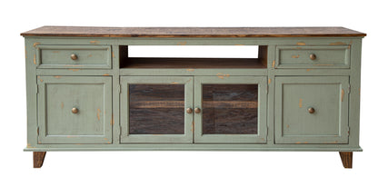 2 Drawers 4 Doors, Console - Sage Green