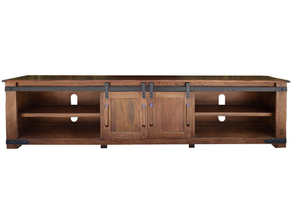 2 Door 93" TV Stand - Cinnamon Brown