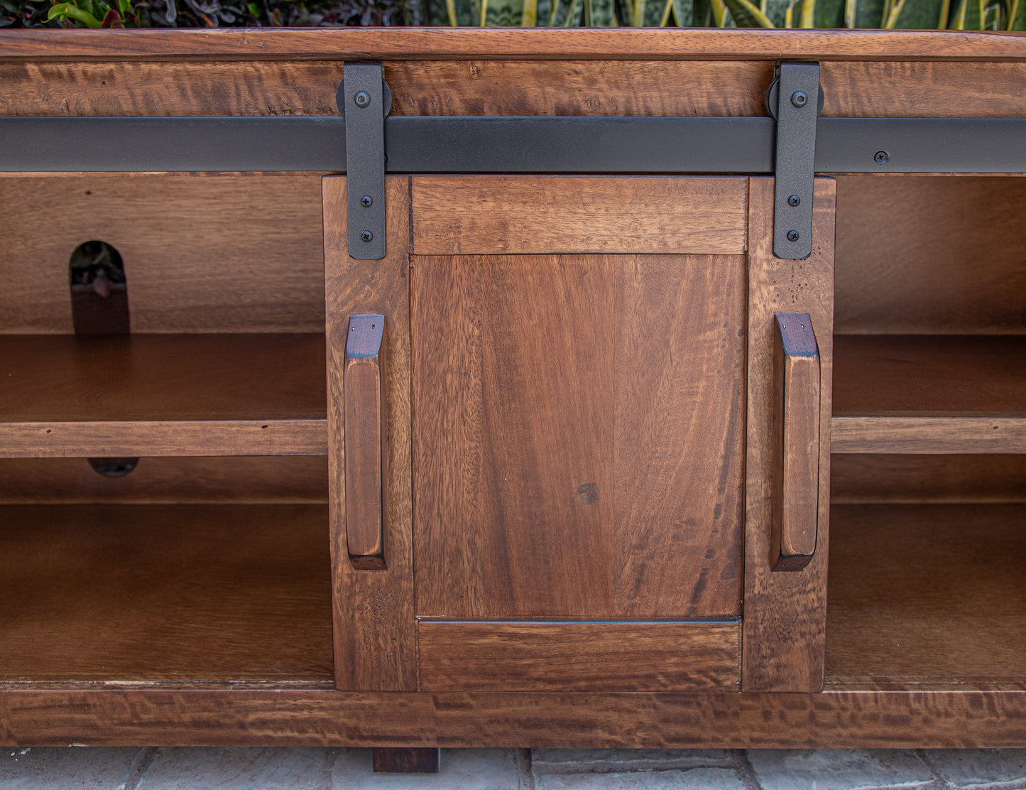 2 Door 93" TV Stand - Cinnamon Brown