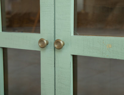 6 Glass Door Console - Sage Green