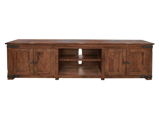 2 Door 93" TV Stand - Cinnamon Brown