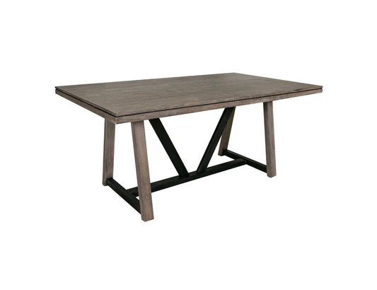 Metal Base Dining Table - Truffle Brown / Oil Black