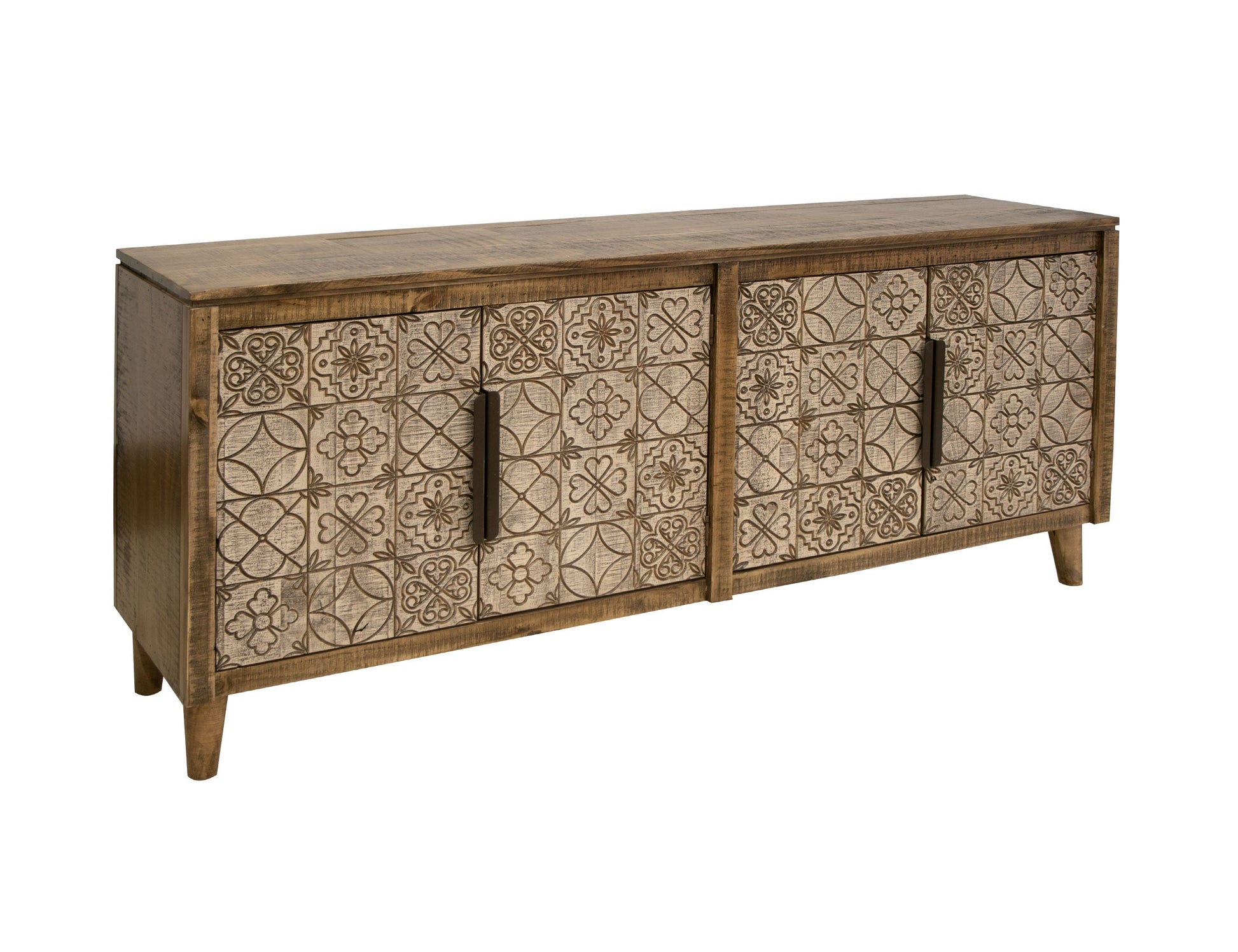 4 Doors Console - Walnut Brown