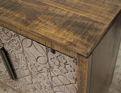 4 Doors Console - Walnut Brown