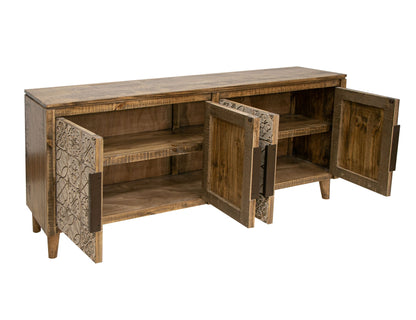 4 Doors Console - Walnut Brown