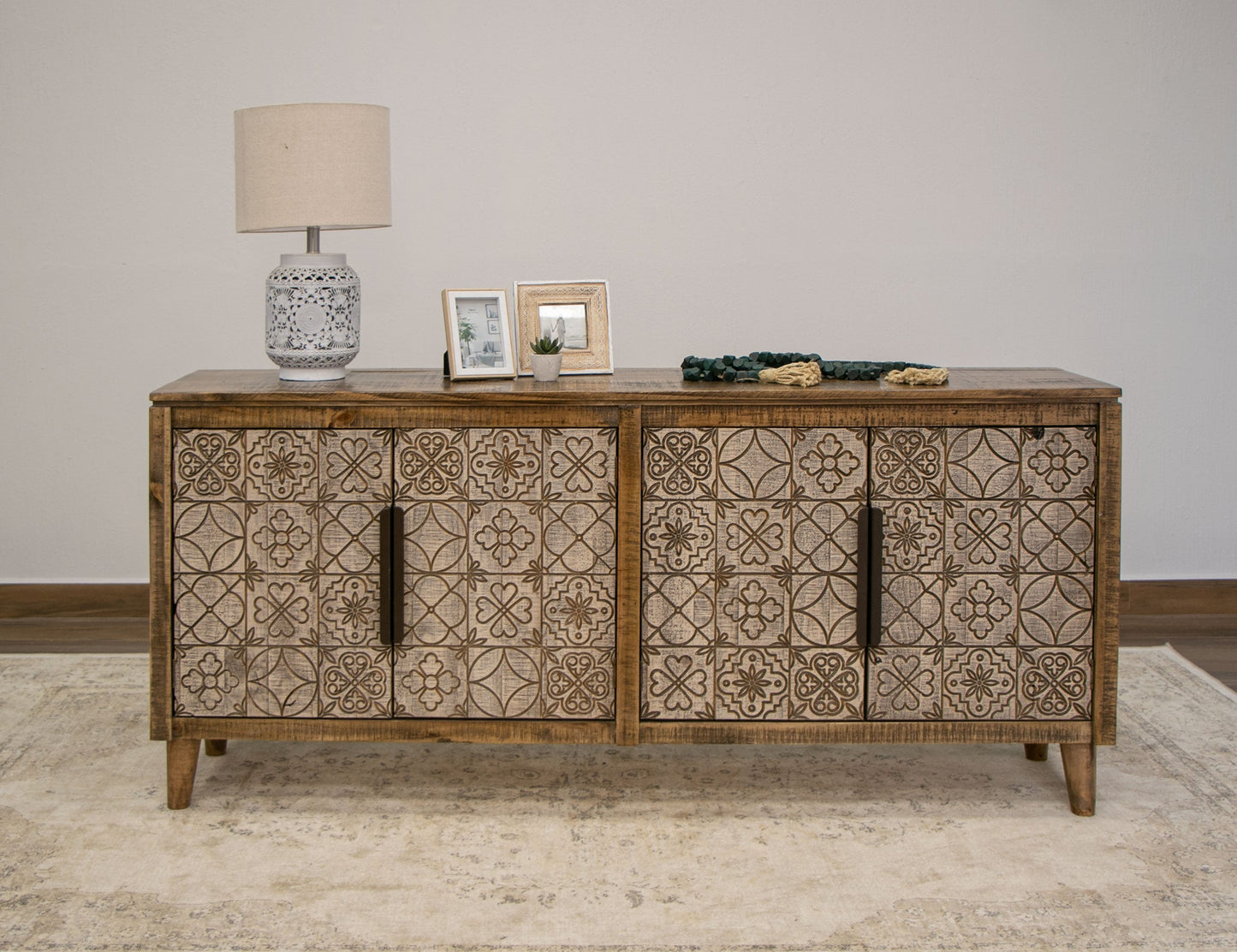 4 Doors Console - Walnut Brown